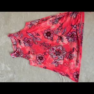 justice girls pink floral tank top